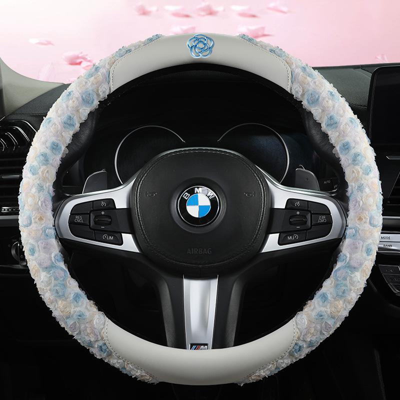 2025 nueva funda para volante Four Seasons Cuero universal antideslizante y resistente al desgaste Tienda de la diosa del encaje de verano Venta caliente