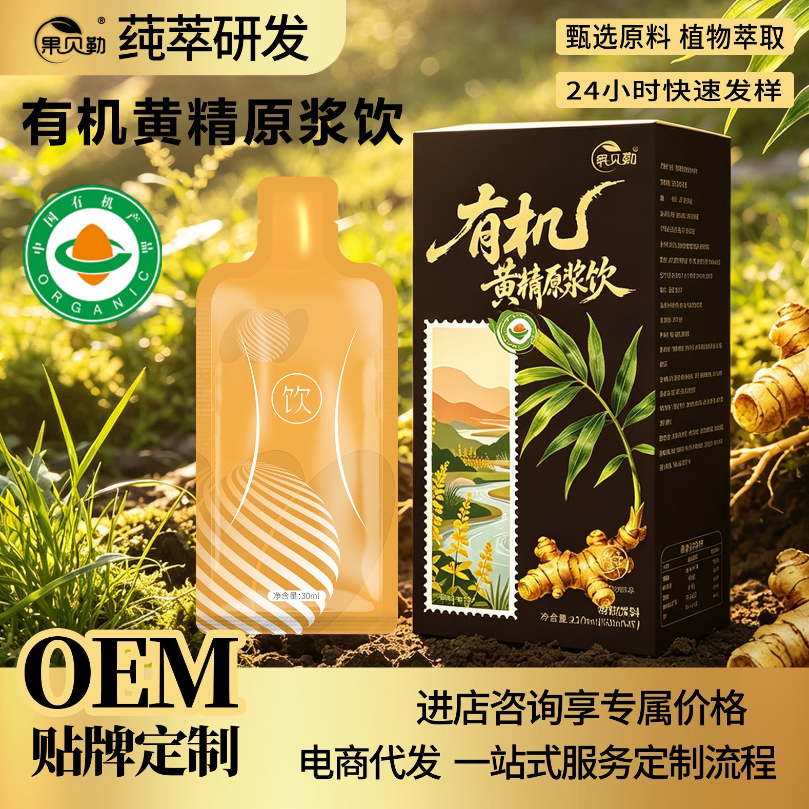 有机黄精原浆饮210ml植物饮料药食同源头工厂抖爆款现货一件代发 食品酒水厂家批发实拍图
