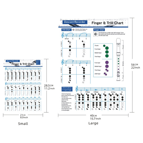 Wholesale bass recorder chord practice chart 8-hole eight-hole recorder fingering chart recorder chord score