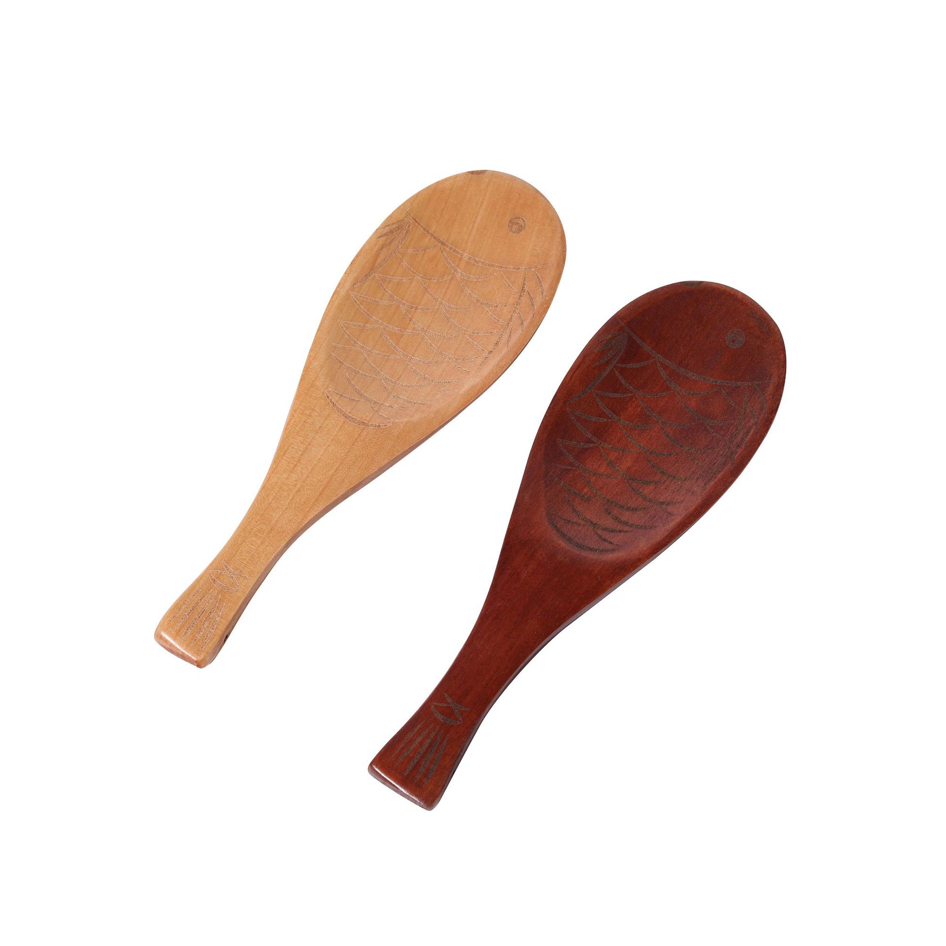 Yfjy japonés y coreano pescado de madera cuchara de arroz japonés creativo hogar cuchara de madera restaurante suministros de cocina al por mayor