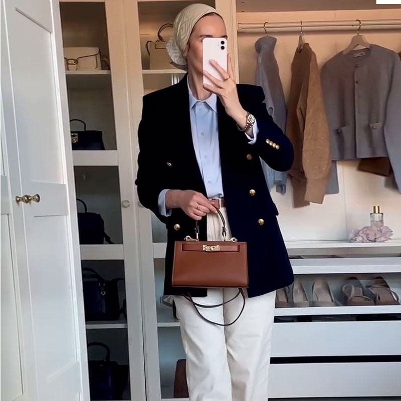 2024 European and American Amazon Foreign Trade Cross-Border Women's Clothing New Fashion Temperament Double-Breasted Small Blazer 2024 European and American Amazon Foreign Trade Cross-Border Women's Clothing New Fashion Temperament Double-Breasted Small Blazer