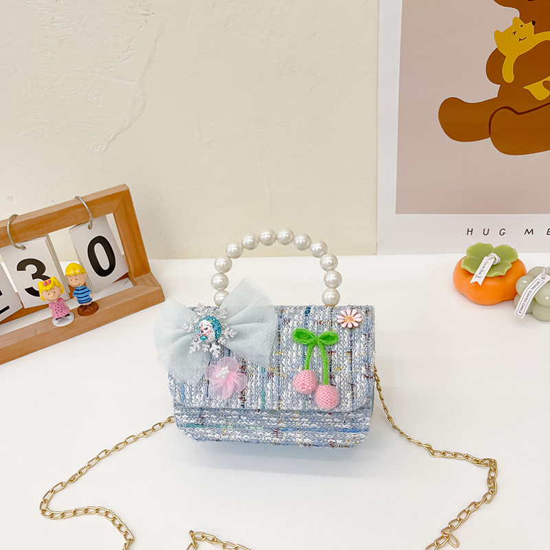 Nuevo bolso de mensajero de La Niña de los niños niña estilo de Chanel estilo occidental Linda niña linda de dibujos animados portátil pequeña bolsa