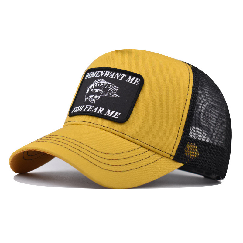 Cappellini da baseball ricamati con motivo a rete con pesci e animali, cappelli da uomo e da donna, cappellini da street dance con personalità colorate_voghion.com