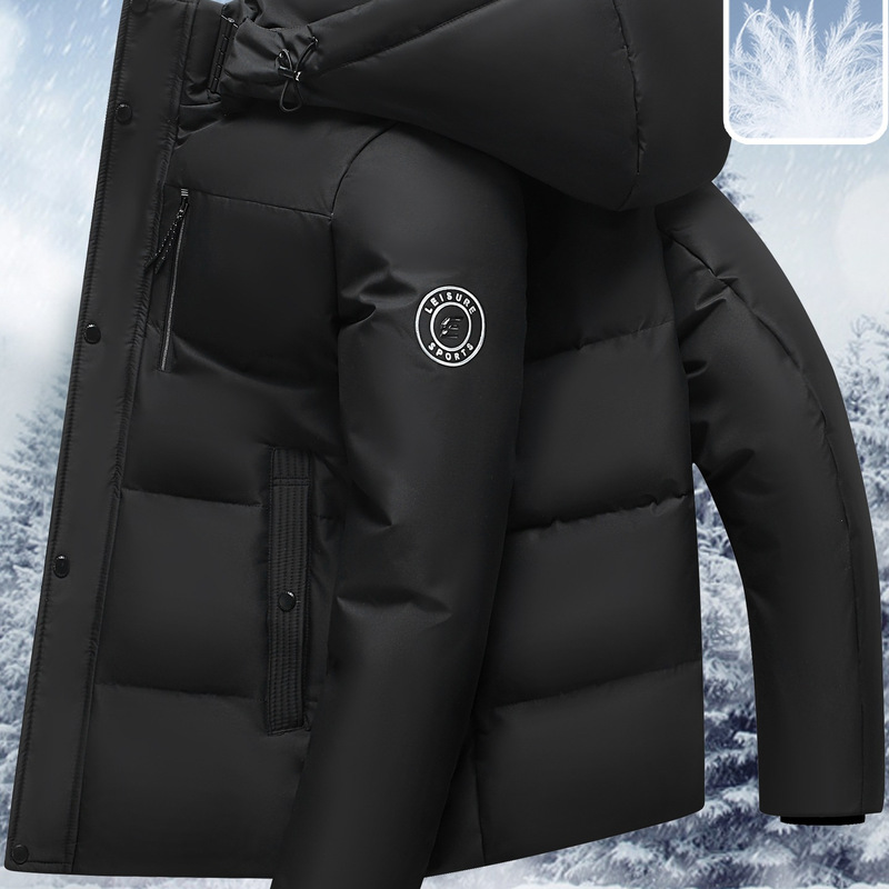 Men's Short Hooded down Jacket for Winter 2025, Extremely Cold-Resistant and Thickened Men's Coat