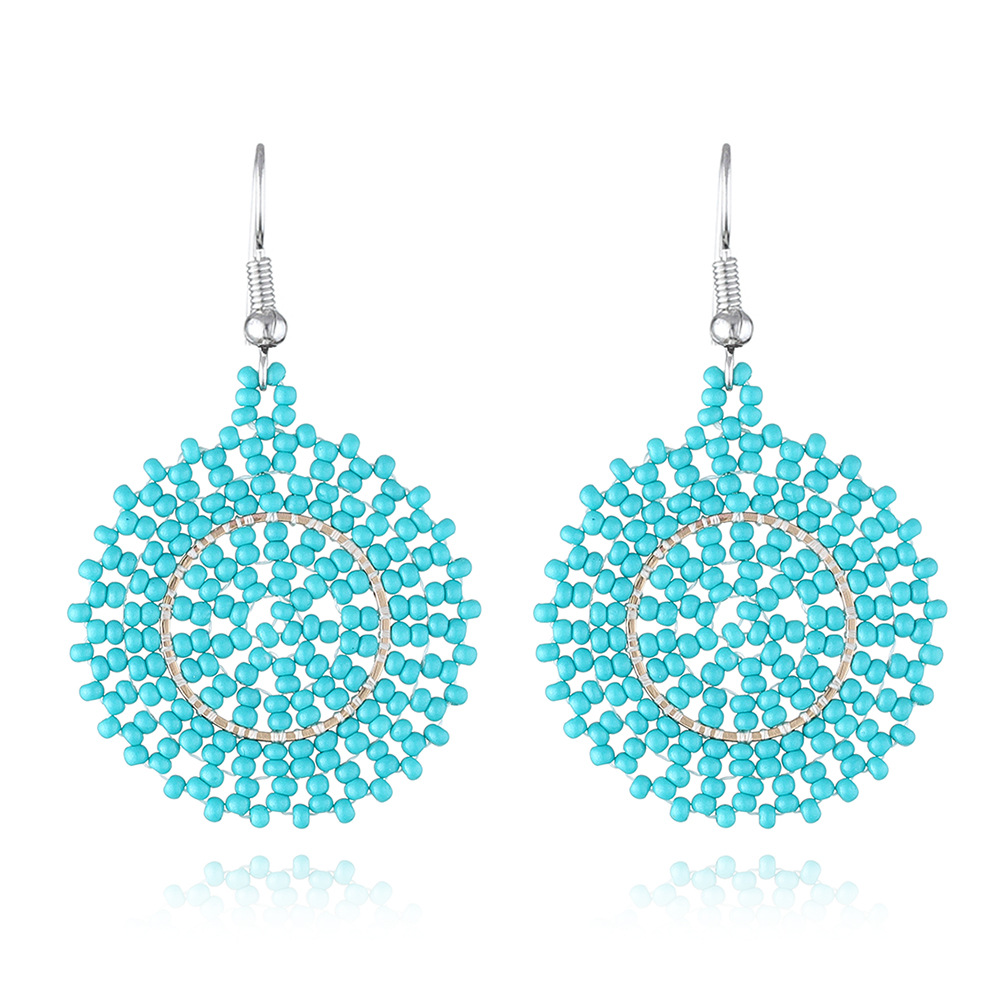 22g Weight Steel, Iron Ear Needle Material Drop Earrings Classification 1 Pair Quantity Holiday, Daily Occasion Seed Bead Material Geometric Pattern Women's Gender Beaded Design Bohemian Style 1 Pair Bohemian Geometric Beaded Seed Bead Drop Earrings 14
