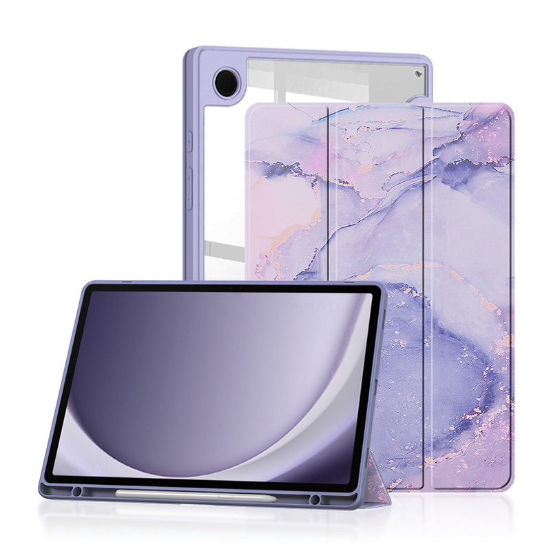 Applicable to Samsung A9plus tablet protective case S8 + TPU edge cover S7FE tri-fold s6lite computer A8 leather case Applicable to Samsung A9plus tablet protective case S8 + TPU edge cover S7FE tri-fold s6lite computer A8 leather case
