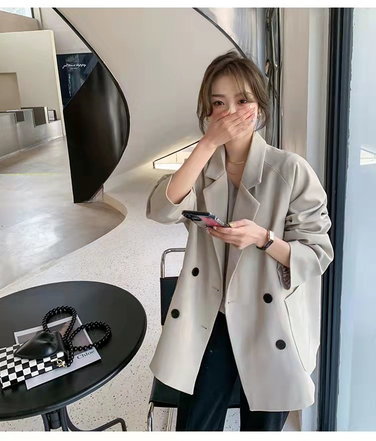 Chaqueta blazer casual para mujer corte holgado estilo coreano_voghion.com