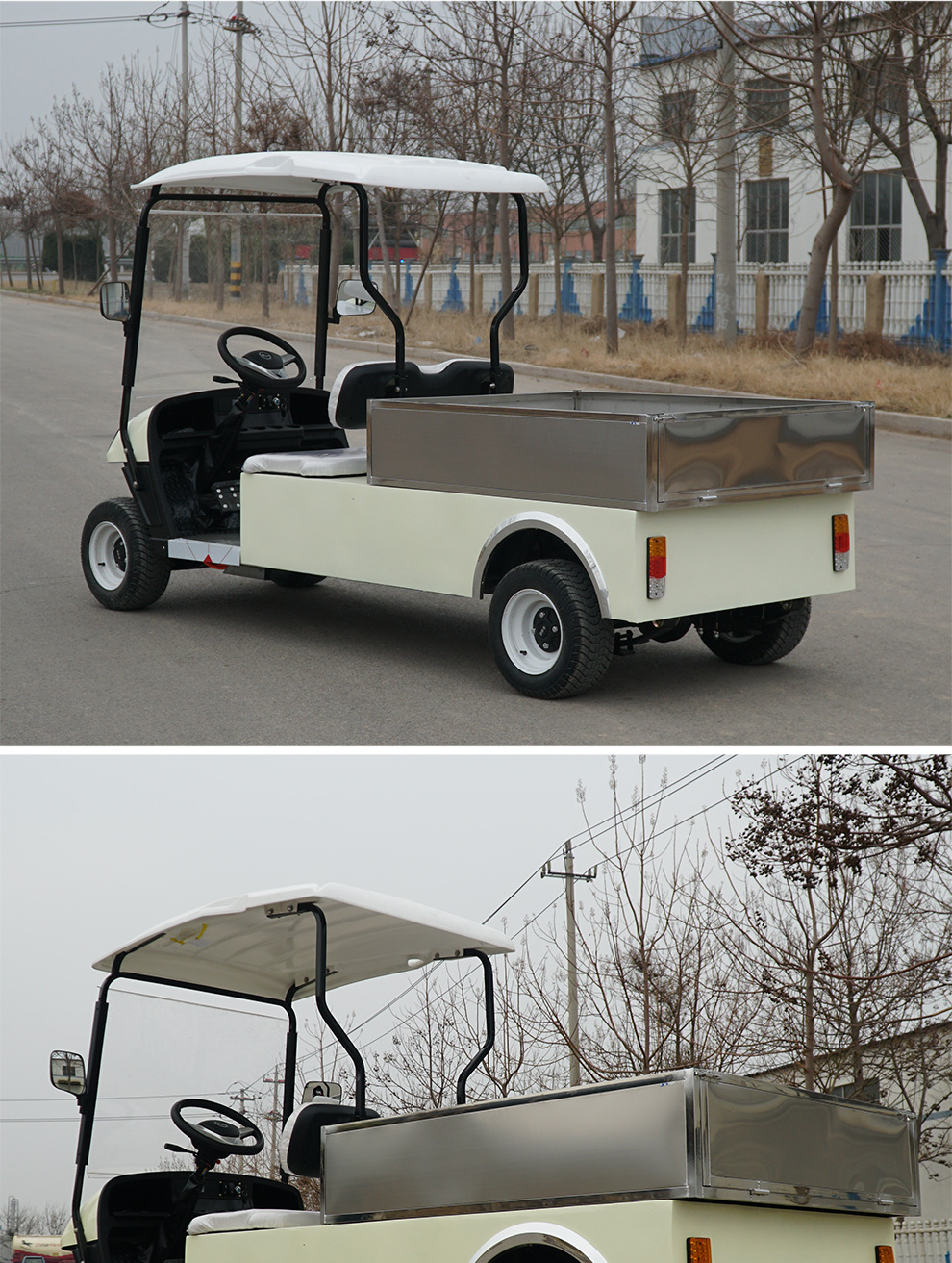 Electric Four-Wheel Truck, Sightseeing Vehicle, Golf Cart, Truck with Cargo Box, Warehouse Logistics Transport, Factory Site Battery-Powered Transfer Vehicle