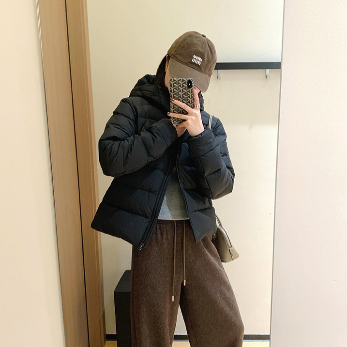 Bird's Goose down Jacket! Waterproof Dark Texture High Fluffy 90 White Goose down Hooded down Jacket for Women Winter New 2025