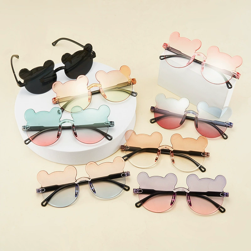 Детские солнцезащитные очки Bear One-Piece Frame, популярные, милые, мультяшные, с градиентными линзами.