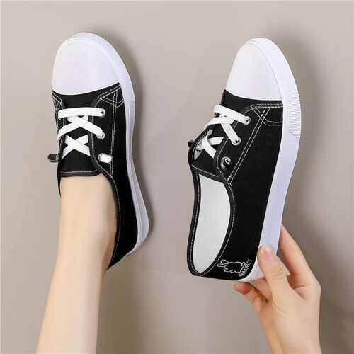 Spring New Canvas Shoes Women's Korean Style Versatile Black Fabric Shoes Casual Ulzzang Student Platform Shoes