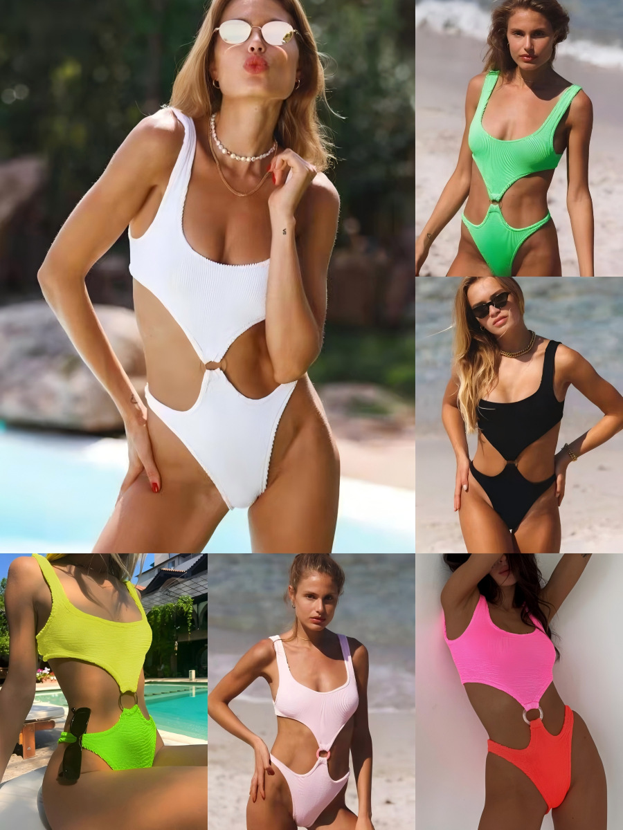 2024 yil yangi yüzish kiyimi sof'a bo'yalgan bikini