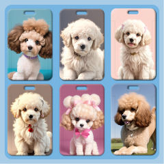 Wholesale cute Pomeranian card holder for student meal cards, campus badges, name badges, work ID, access cards, small card factory brand