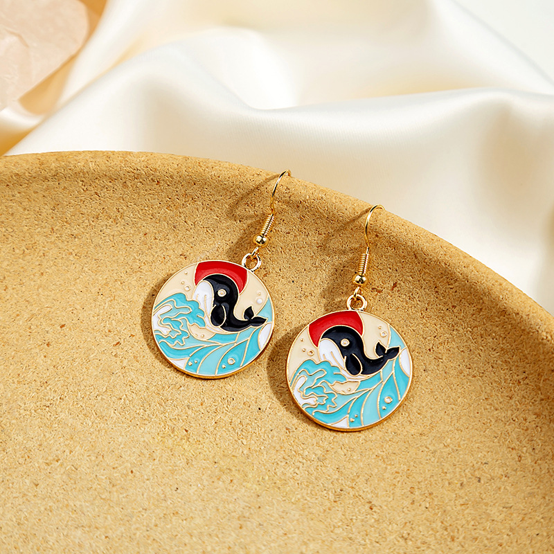 15g Weight 0.05µm-0.08µm Gold Plating Thickness Long-Lasting Plated Gold Plating Process Cartoon Style Animal Flower Alloy Plating Women's Drop Earrings