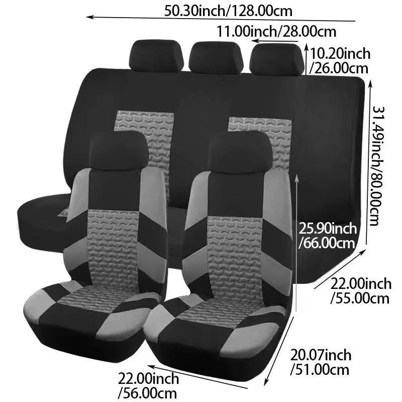 Source Factory Cross-Border Hot-Selling Crescent Embossed All-Season Universal Car Seat Covers Amazon Temu Mexico