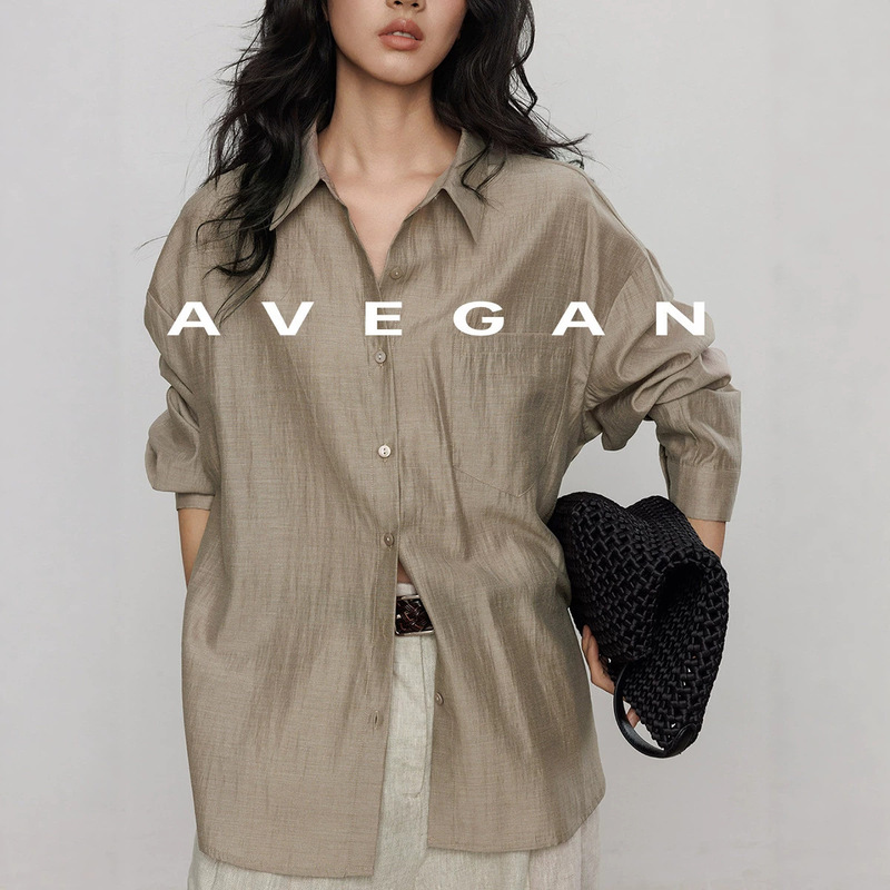 HAVEG Lyocell Tencel Sunscreen Shirt for Women Commuting Summer 2026 New Silk Long Sleeve Loose Design HAVEG Lyocell Tencel Sunscreen Shirt for Women Commuting Summer 2026 New Silk Long Sleeve Loose Design