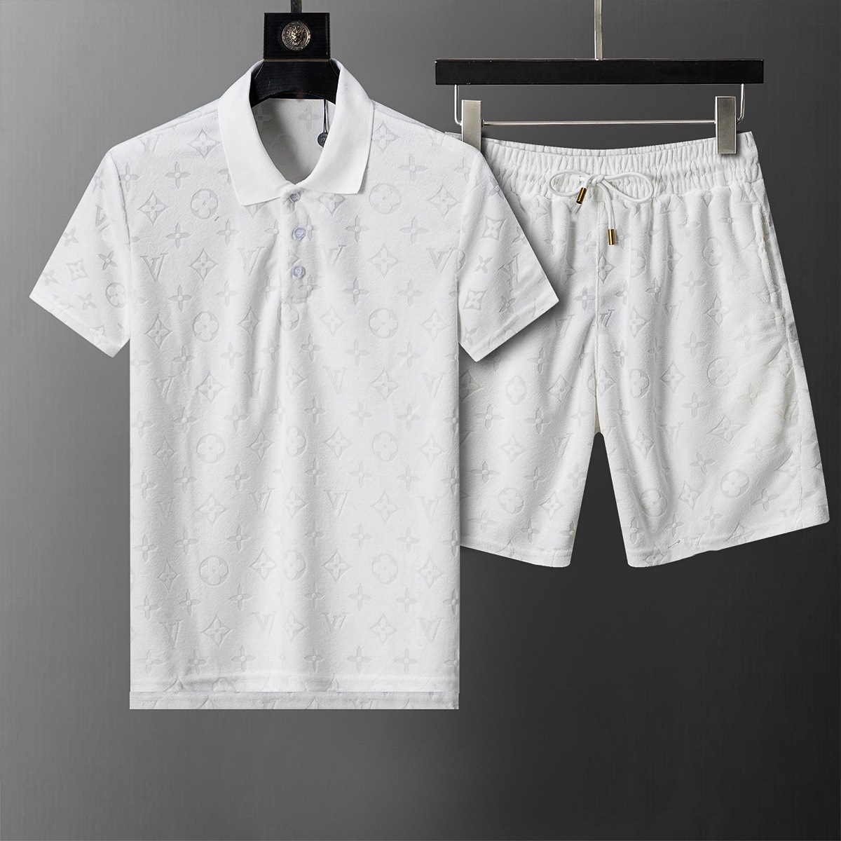 Cross-border versión correcta polo manga corta set de collar de verano clásico toalla de hombre bordado casual Europa y América explosión