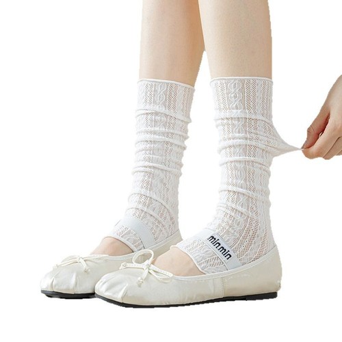 Stocking set for women, spring and autumn, pile socks, white calf socks, matches boots, slimming leg cover, ballet style stockings, long socks