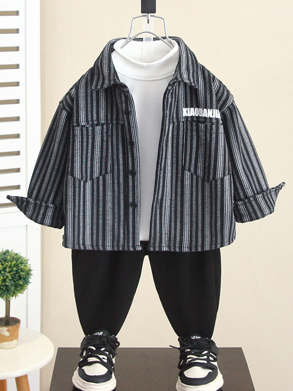 Camisa Infantil Otoño-Invierno 6921, Nuevo Estilo 2026, Ropa Exterior para Niños, Chaqueta de Bebé Forrada de Felpa y Gruesa para Invierno