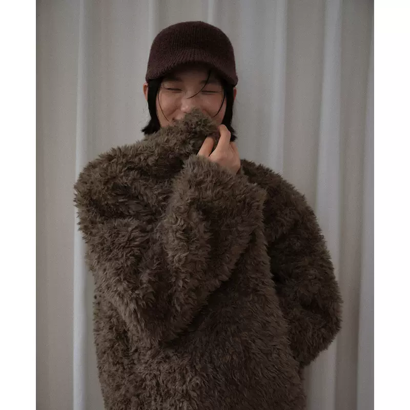 UNITY MODE 环保皮草外套女冬季高级气质设计感无领上衣251350