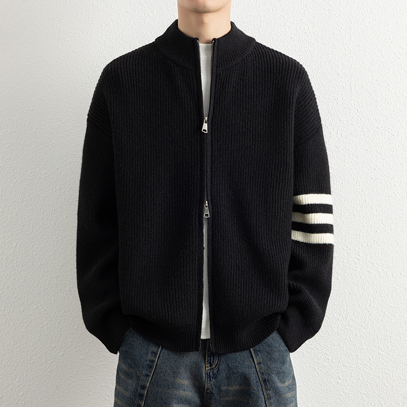 2026秋季青少年运动风腈纶针织衫宽松长袖圆领透气毛衣外套，男装针织衫/毛衣，星座614