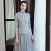 Chinese style Bridesmaid Dresses Autumn and winter 2022 new pattern grey Sisters Bridesmaid full dress Sister group full dress