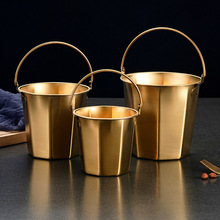 304不锈钢八角冰桶韩式小提桶带提手酒吧冰粒桶啤酒红酒桶炸鸡桶