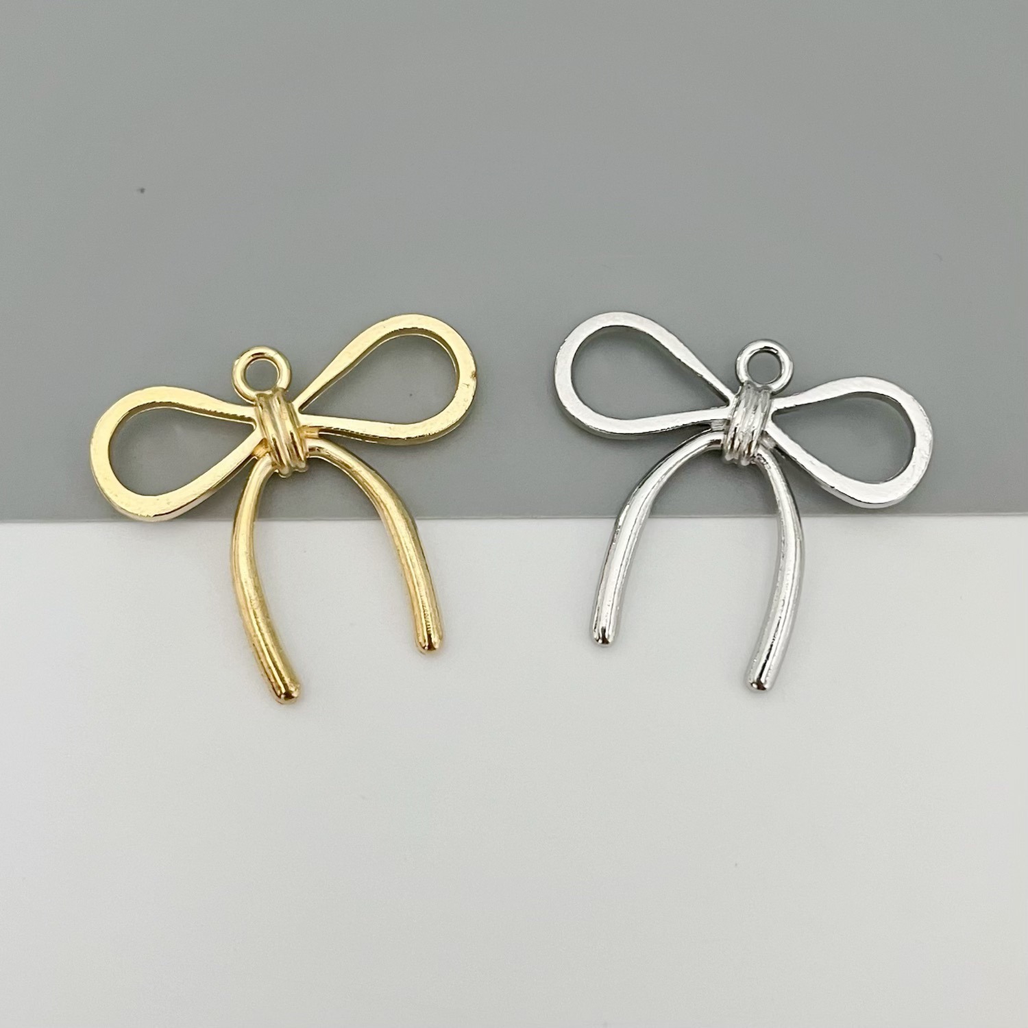 DIY Alloy Jewelry Accessories Simple Cut Out Bow Pendant Handmade Homemade Bracelet Necklace Pendant Material