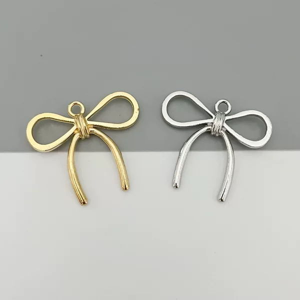 DIY Alloy Jewelry Accessories Simple Cut Out Bow Pendant Handmade Homemade Bracelet Necklace Pendant Material