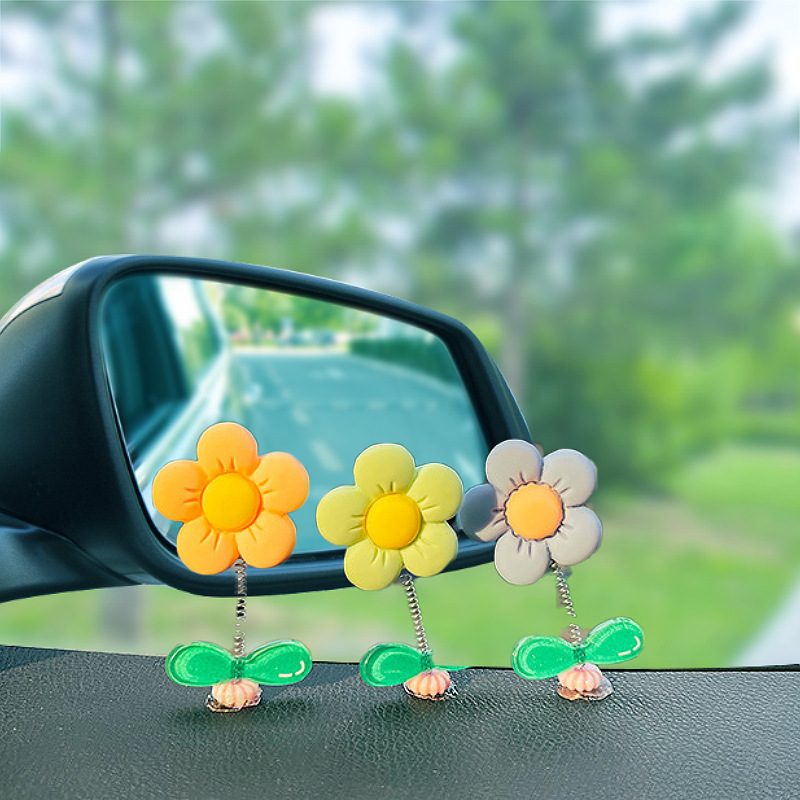 2023 nuevos accesorios de automóviles de consola central de automóviles adornos de decoración adorables frescos adornos de flores de cabeza