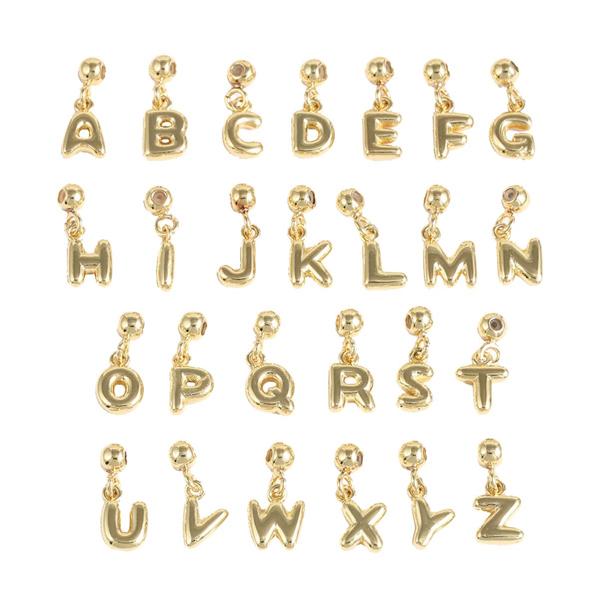 1 Piece Quantity 1 Piece Copper Letter Polished Pendant Charms