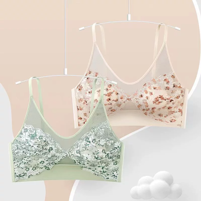 Summer bra top, underwear, breathable thin wireless bra