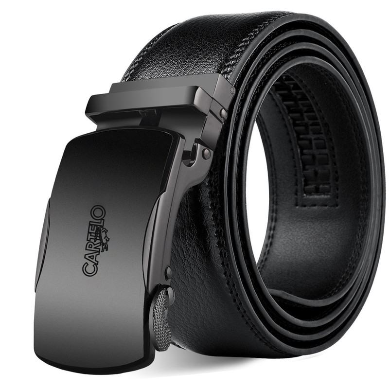 Cardile Crocodile Belt Men's Genuine Leather Automatic Buckle Genuine Korean Style Business Men's Belt Fashion Simple Trouser Belt Trendy