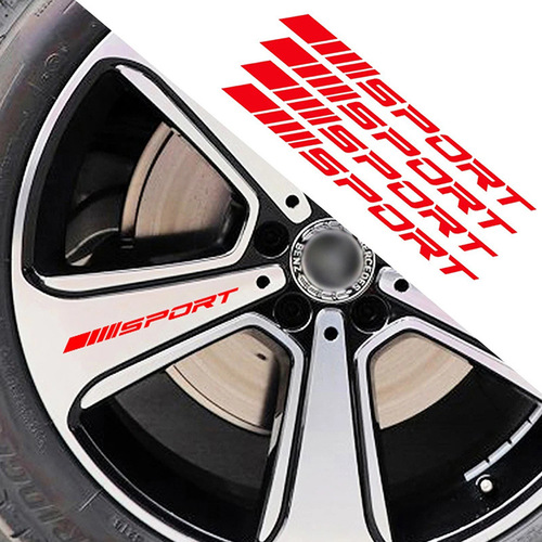 4PCS Sports Style Door Steel Wheel Rim Racing Decals Tire Personalized Decor Sticker for Car