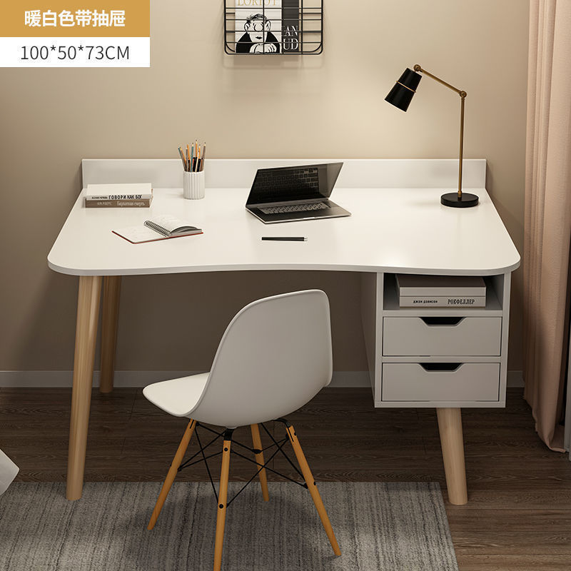 서랍이 있는 100X50X73 싱글 테이블 따뜻한 흰색