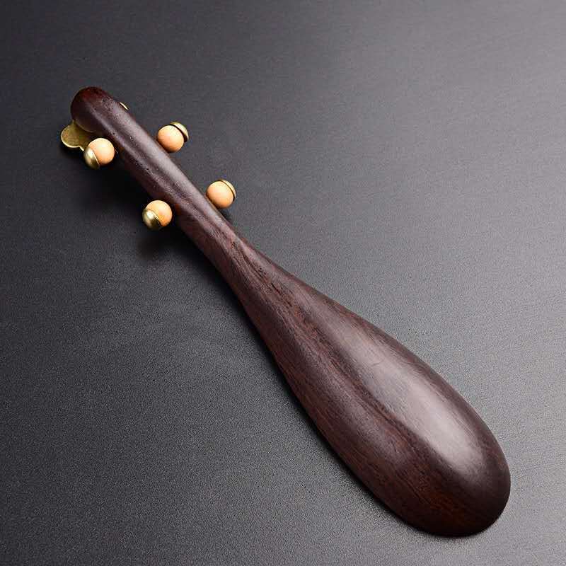 Al por mayor ébano pipa cuchara de té Kung Fu juego de té ceremonia del té partes del hogar herramientas de fabricación de té de madera maciza pala de té