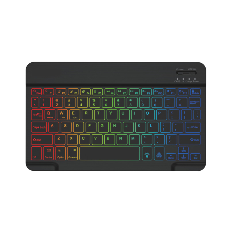 バックライトbluetoothキーボードマウスはipadタブレットの妙制御キーボード10インチ七色ランプ発光bluetoothキーボードを適用する|undefined
