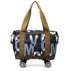 可拆卸萬向輪旅行包牛津布大容量可摺疊瑜伽健身包短途旅行手提包