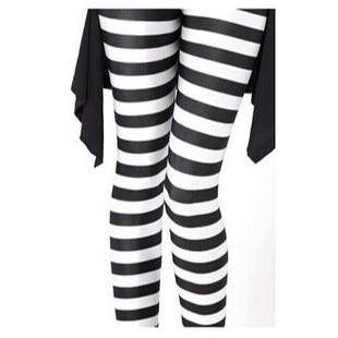 New Starry Sky Digital Printing Wholesale Black and White Striped Milk Silk Leggings