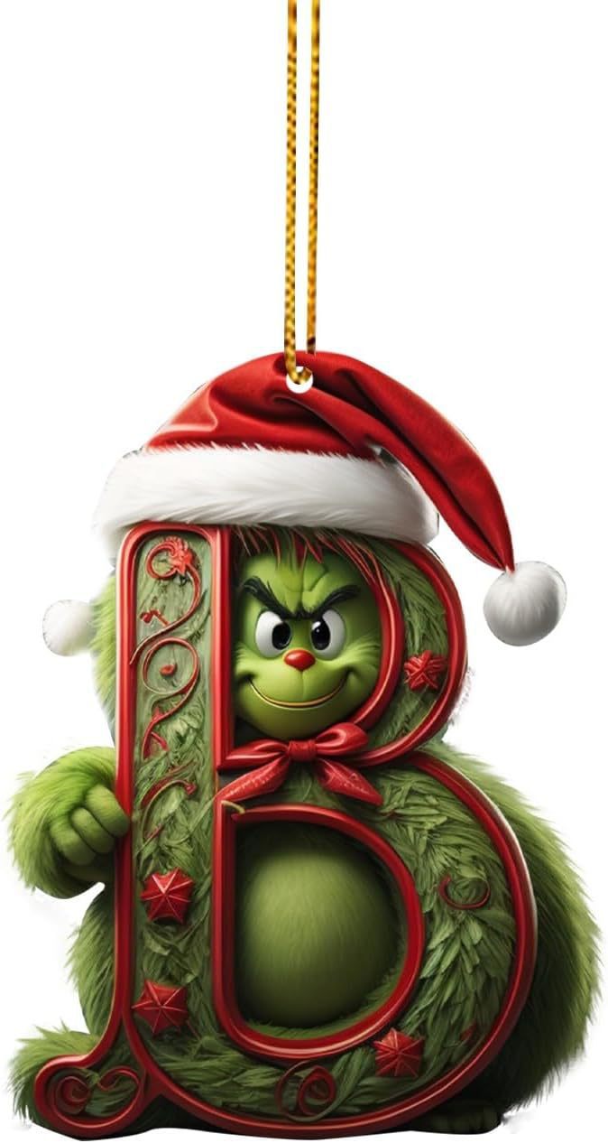 Amazon Grinch Letras Decoración Decoración de Navidad Decoración de árbol de Navidad Colgante image 7
