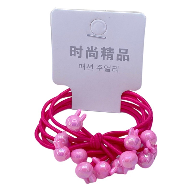 Electroplated AB color caramelo color tres en una tarjeta de dibujos animados banda de pelo banda de goma cuerda de pelo de las mujeres 2 yuanes tienda de accesorios para el cabello