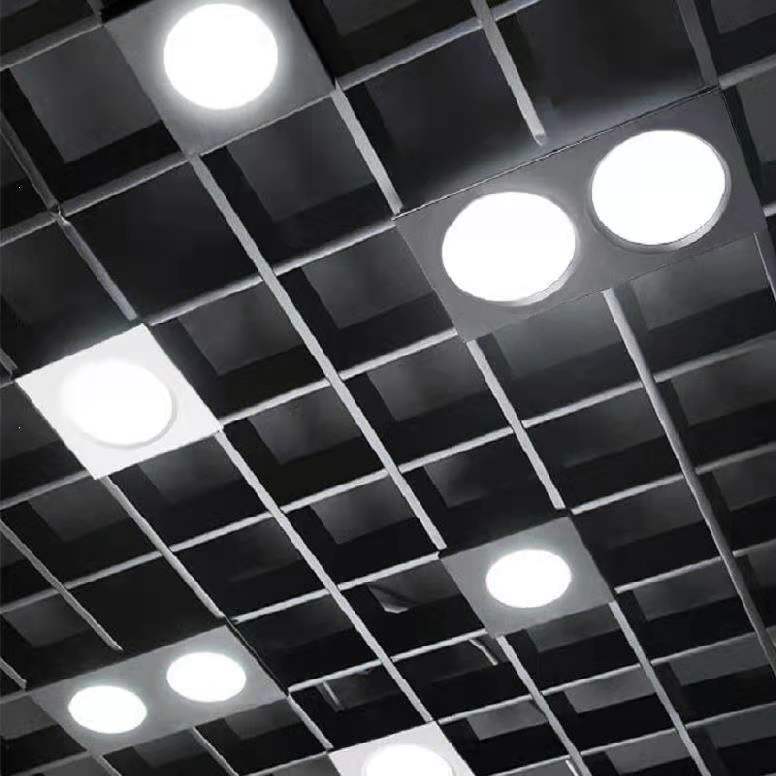 led格栅灯15x15嵌入式方形单头筒灯黑色网格专用吊顶10