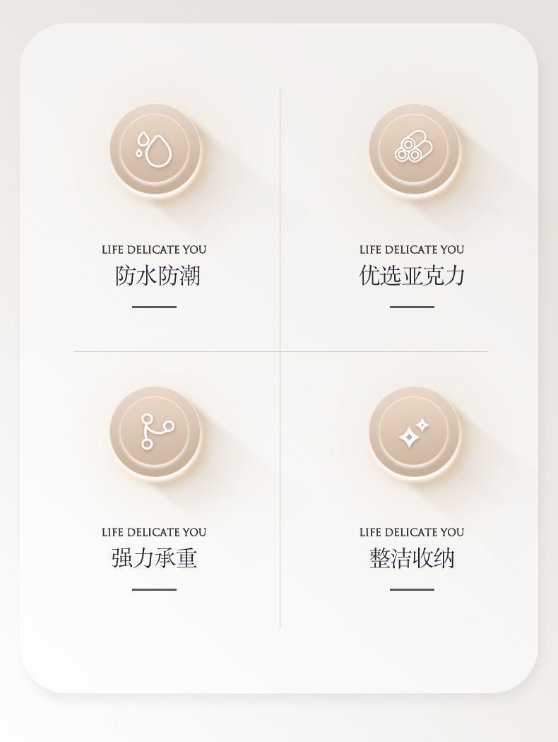 Description Picture 5 of itemAcrylic Bathroom Hooks Clear Gold Wall Hook Luxury Key Bag Holders Punch-free Home Organization and Storage Bathroom Organizer