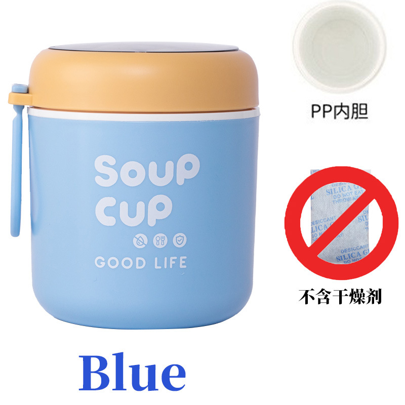 Taza redonda de sopa con aislamiento de acero inoxidable, taza de desayuno, taza de avena, taza de agua con leche, mini olla de sopa de reemplazo de comidas para trabajadores de oficina portátil
