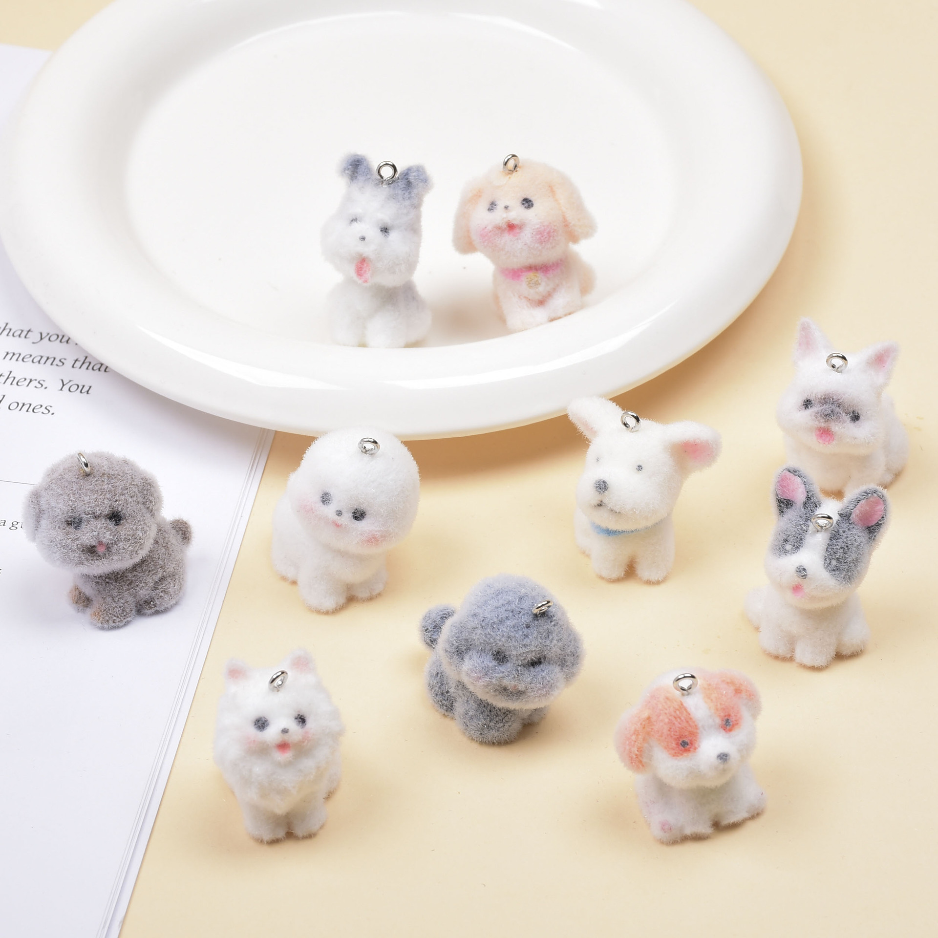 귀여운 강아지 펜던트 펜던트 DIY 키 체인 휴대 전화 체인 소재 액세서리 가방 펜던트 장식 액세서리