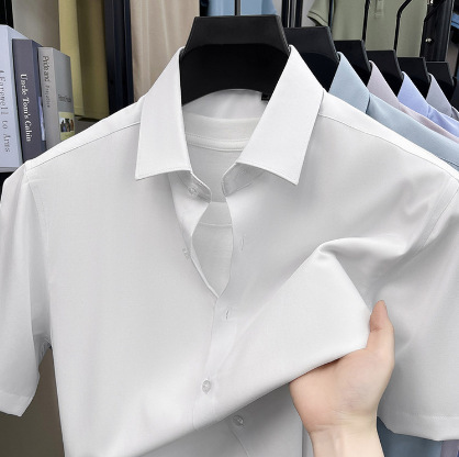 Short-Sleeve Dad T-Shirt, Summer Style, High-Volume Cross-Border Casual Men's White Shirt, Seamless Dropshipping