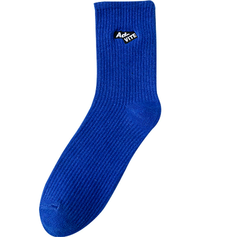 Embroidery, deodorized universal cotton knee socks for beloved for men and women, combed cotton, with embroidery, wholesale