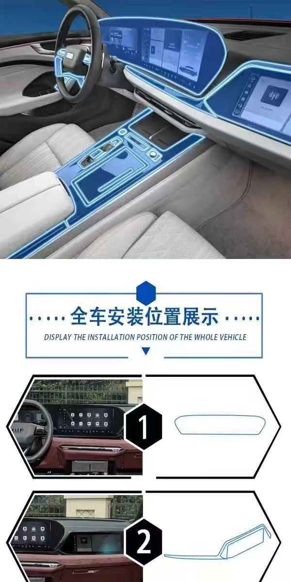 Suitable for 26 Models of Audi A6L Navigation Screen Interior Film, Interior Protective Film, Center Console Gear Tpu Film Modification Decoration