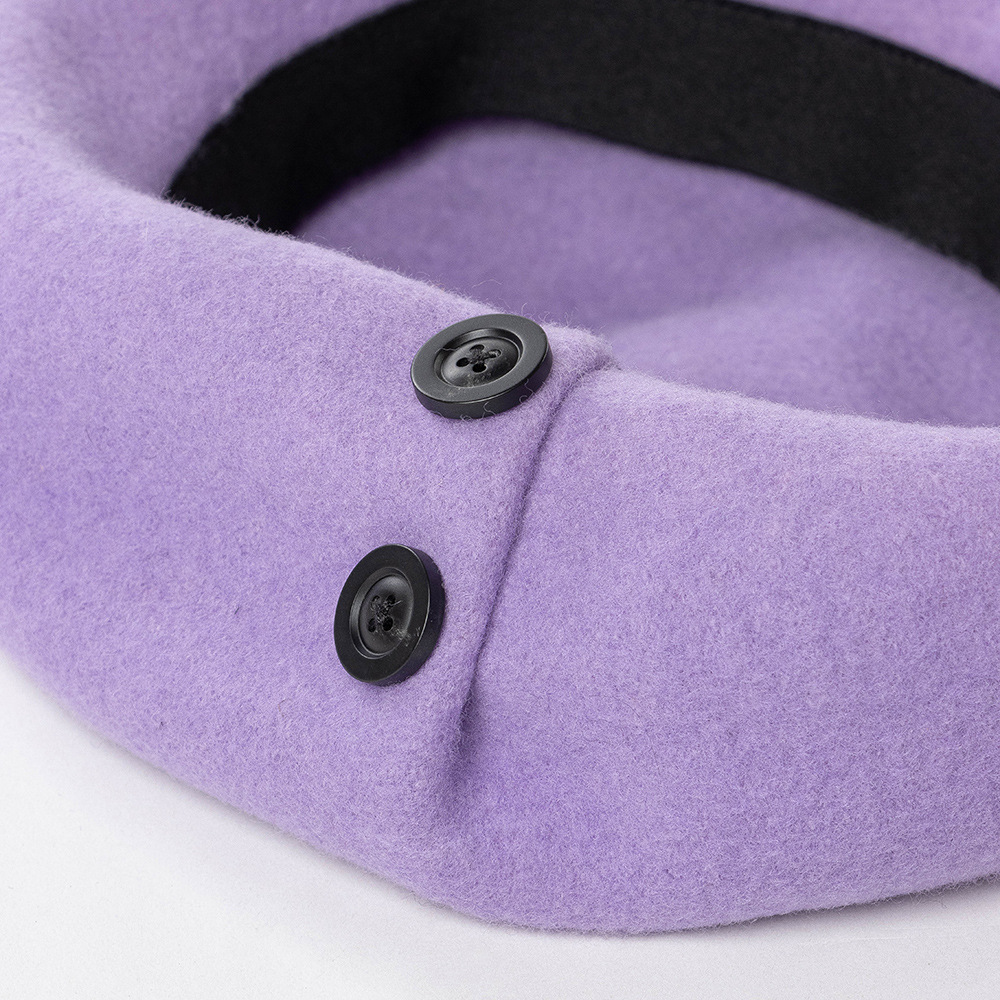 Autumn and winter fashion casual warm button decoration plus large elastic sweatband wool beret painter trendy hat_viptrois.com