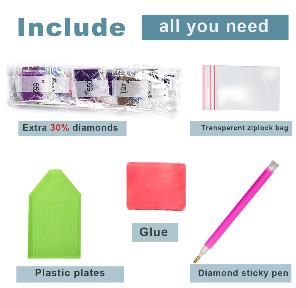 Nueva 9 unidades tinta paisaje diamante pintura, DIY 5D arte Creación pintura kit para adultos y niños